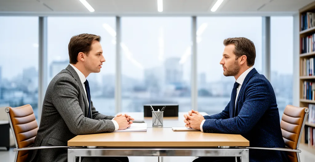 Rendez-vous entre un conseiller financier et un client pour négociation de crédit